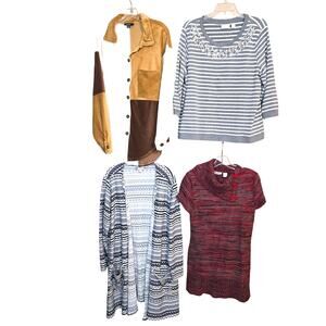 Women's 3X 22W 24W Tops Shirts Blouses Sweaters Wholesale Bulk Lot of 4 3XL XXXL